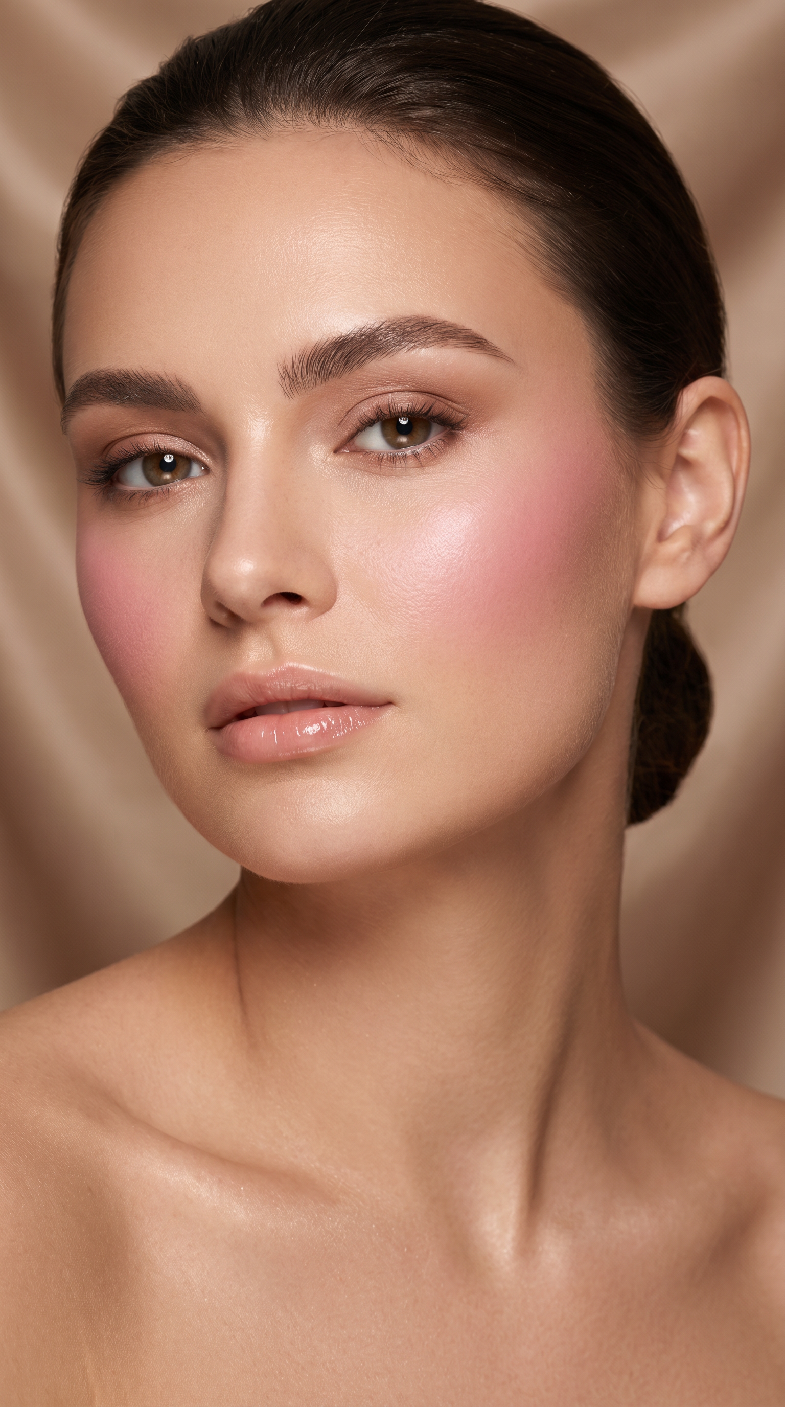 Multi-Use Blush Stick Applied On Cheeks
